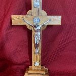 Saint Benedict Cross With Base Olive Wood